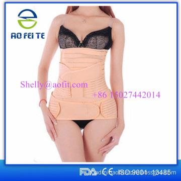 Postpartum Recovery new design 3 pieces pink corset body shaper waist slimmer gastric waist belt